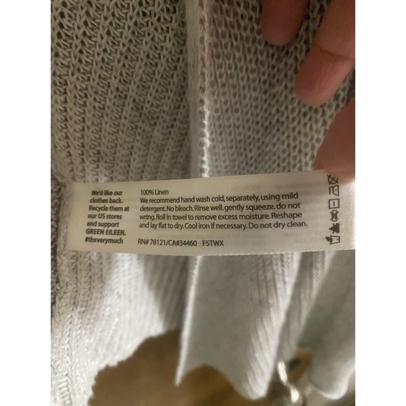 Eileen Fisher Womens Petite PP Linen Knit Open Draped Lightweight Cardigan Gray - Picture 3 of 16